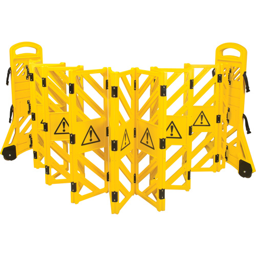 Portable Mobile Barrier, 40" H x 13' L, Yellow Oxymax Inc