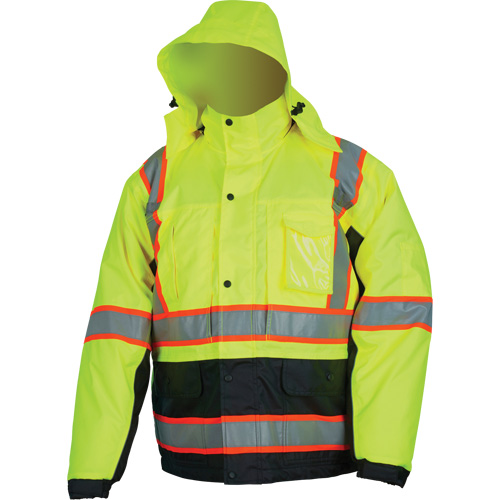 Veste isol&eacute;e haute visibilit&eacute;, Polyester/Polyur&eacute;thane, Jaune lime haute visibilit&eacute;, Petit Oxymax Inc