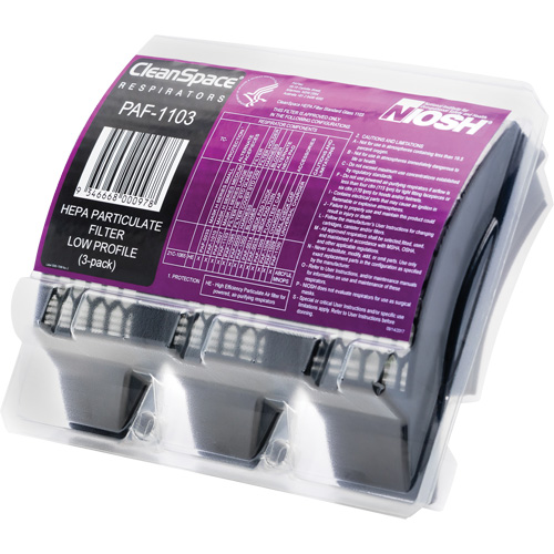 Filtres HEPA minces, Particules, Paquet de 3 Oxymax Inc