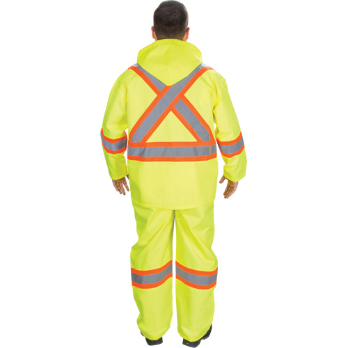RZ1000 Rain Suit, Polyester, Small, High Visibility Lime-Yellow Oxymax Inc