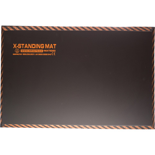 Tapis anti-fatigue pour travail debout, Lisse, 16" x 28" x 1", Noir, Caoutchouc Oxymax Inc