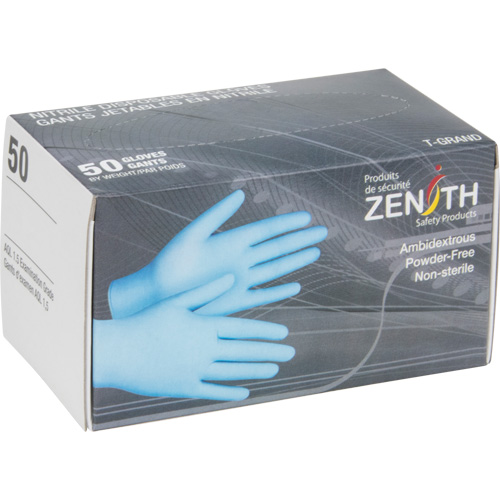 Gants jetables en paquets pour distributeur, Moyen, Nitrile, 4,5 mils, Sans poudre, Bleu Oxymax Inc