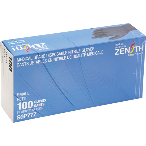Puncture-Resistant Medical-Grade Disposable Gloves, Small, Nitrile, 5-mil, Powder-Free, Black, Class 2 Oxymax Inc