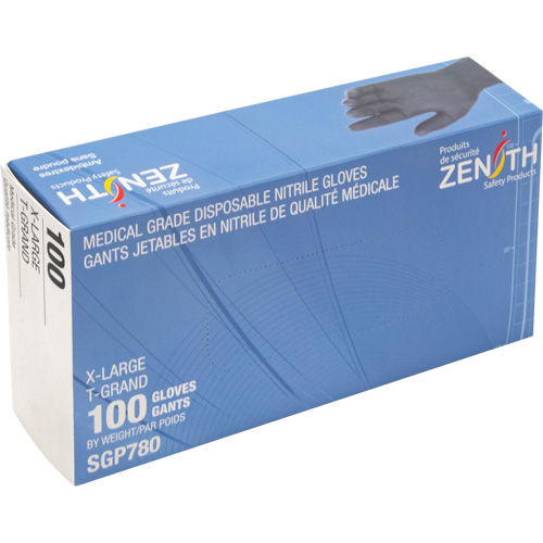 Gants jetables de calibre m&eacute;dical r&eacute;sistants &agrave; la perforation, T-Grand, Nitrile, 5 mils, Sans poudre, Noir, Classe 2 Oxymax Inc