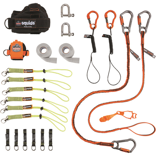 Squids&reg; 3186 Iron/Steel Worker's Tool Tethering Kit Oxymax Inc