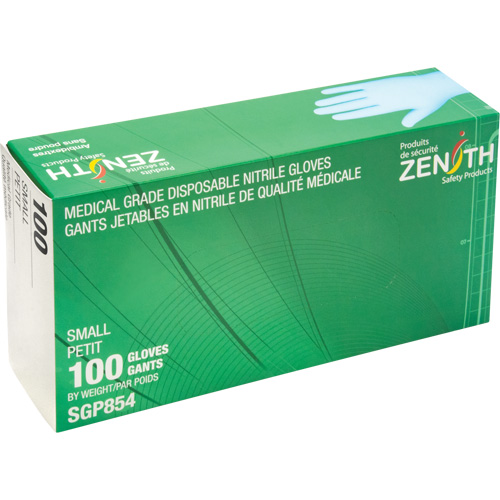 Gants jetables de calibre m&eacute;dical r&eacute;sistants &agrave; la perforation, Petit, Nitrile, 3,5 mils, Sans poudre, Bleu, Classe 2 Oxymax Inc