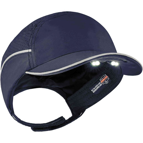 Skullerz&reg; 8965 Lightweight Bump Cap Hat with LED Lighting, Navy Blue Oxymax Inc