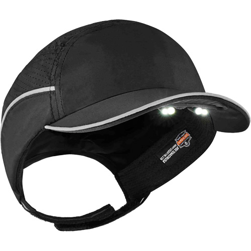 Skullerz&reg; 8965 Lightweight Bump Cap Hat with LED Lighting, Black Oxymax Inc