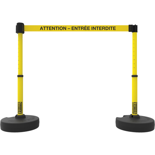 Ensemble de montants pour barri&egrave;re Plus, Plastique, 42" h, Ruban Jaune, Longueur du ruban 15' Oxymax Inc