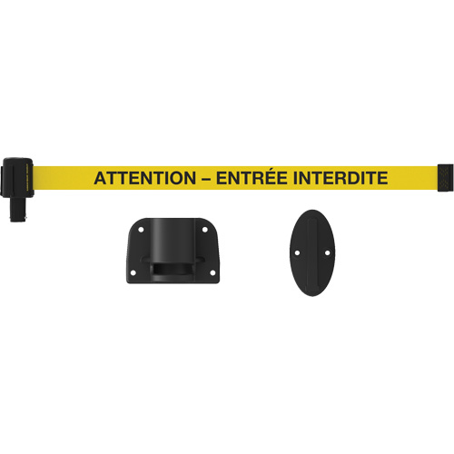 Plus Wall Mount Barrier System, Plastic, Screw Mount, 15', Yellow Tape Oxymax Inc
