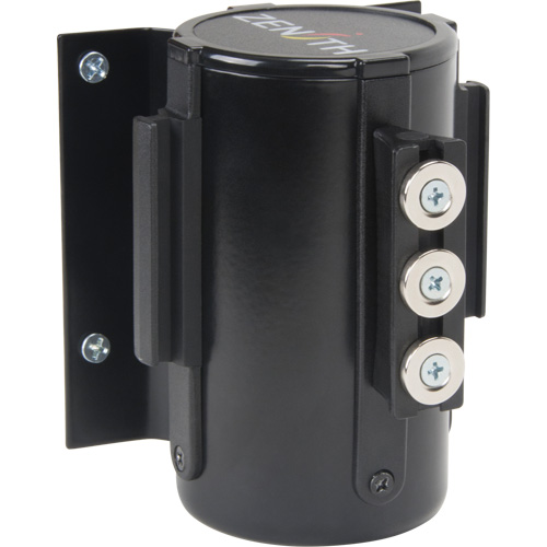 Barri&egrave;re &agrave; fixation murale avec ruban magn&eacute;tique, Acier, Fixation par vis, 12', Ruban Jaune Oxymax Inc