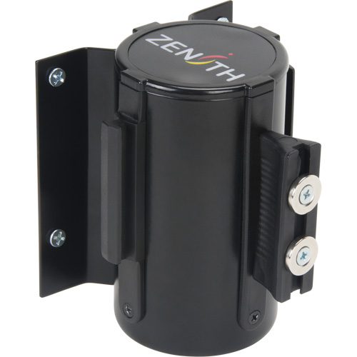 Barri&egrave;re &agrave; fixation murale avec ruban magn&eacute;tique, Acier, Fixation par vis, 7', Ruban Jaune Oxymax Inc