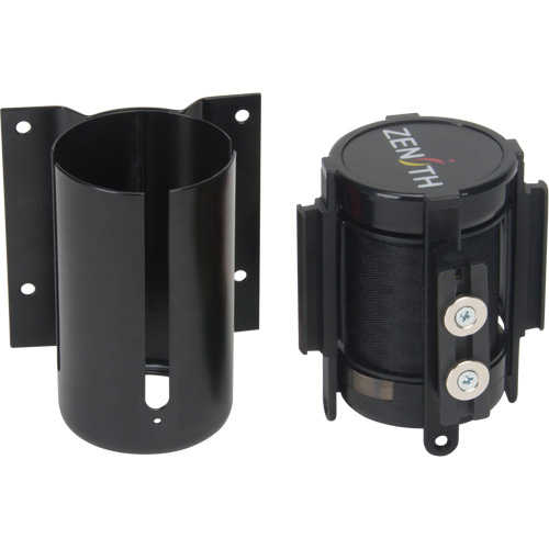 Barri&egrave;re &agrave; fixation murale avec ruban magn&eacute;tique, Acier, Fixation par vis, 7', Ruban Noir Oxymax Inc