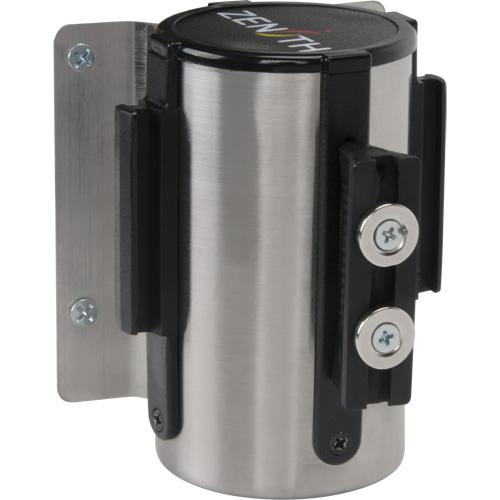 Wall Mount Barrier with Magnetic Tape, Steel, Screw Mount, 7', Yellow Tape Oxymax Inc