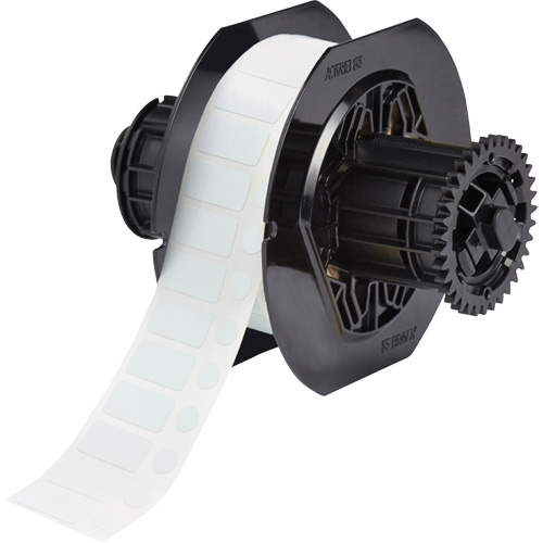 &eacute;tiquettes pour laboratoire et couvercles de flacon r&eacute;sistant aux produits chimiques de s&eacute;rie B33, Polyester, 1" lo x 0,5" h, Blanc Oxymax Inc