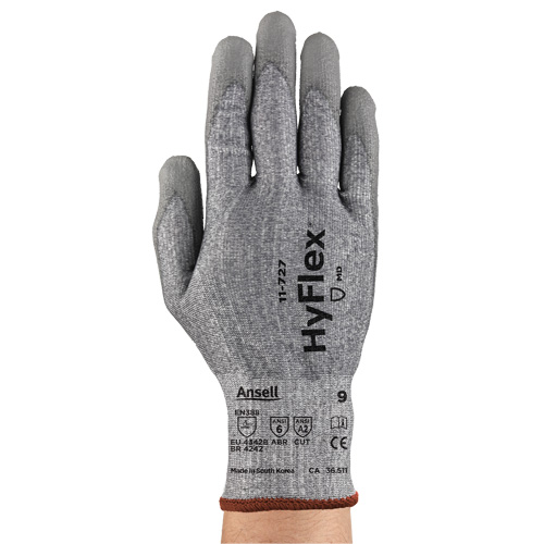 Gants r&eacute;sistant aux coupures HyFlex s&eacute;rie 11-727, Taille 8, Calibre 15, Rev&ecirc;tement Polyur&eacute;thane, Enveloppe en Intercept, ASTM ANSI niveau A2/EN 388 niveau B Oxymax Inc