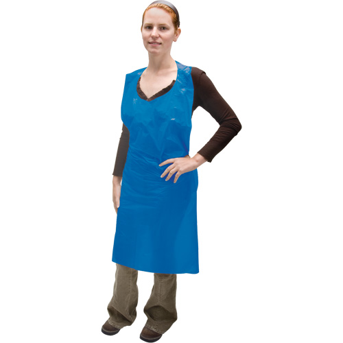 Tablier en poly&eacute;thyl&egrave;ne, Poly&eacute;thyl&egrave;ne, Bleu, 35" la x 46" lo Oxymax Inc