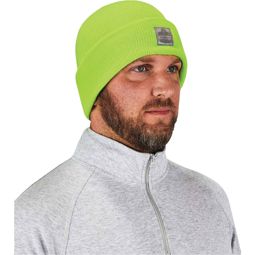 N-Ferno&reg; Rib Knit Beanie Hat, One Size, High-Visibility Lime Green Oxymax Inc
