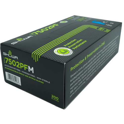 Biodegradable Disposable Gloves, X-Small, Nitrile, 2.5-mil, Powder-Free, Blue Oxymax Inc