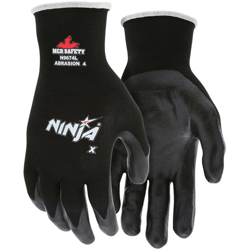 Gants enduits Ninja, Grand, R&ecirc;vetement Bipolym&egrave;re, Calibre 15, Enveloppe en Nylon/Lycra Oxymax Inc