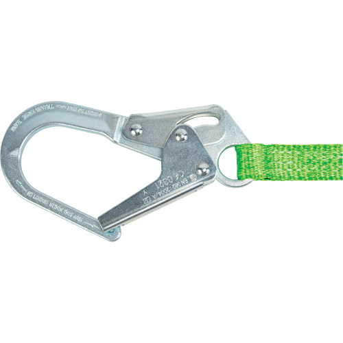 Miller&reg; HP Shock-Absorbing Lanyard, 4', Locking Rebar Hook Center, Locking Snap Hook Leg Ends, Polyester Oxymax Inc