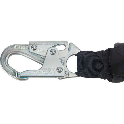 Miller&reg; HP Shock-Absorbing Lanyard, 4', Locking Rebar Hook Center, Locking Snap Hook Leg Ends, Polyester Oxymax Inc