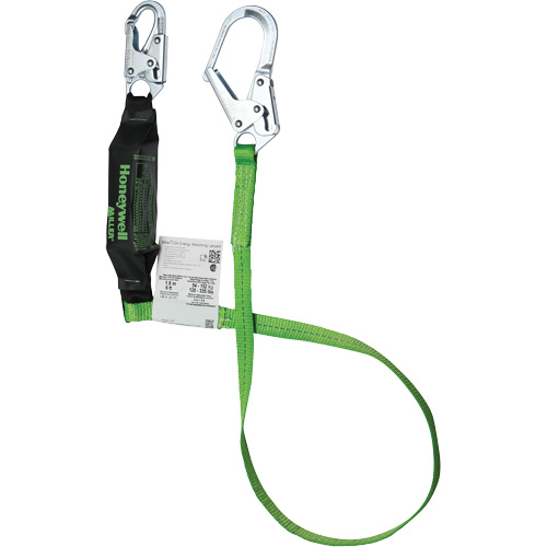 Miller&reg; HP Shock-Absorbing Lanyard, 6', Locking Rebar Hook Center, Locking Snap Hook Leg Ends, Polyester Oxymax Inc