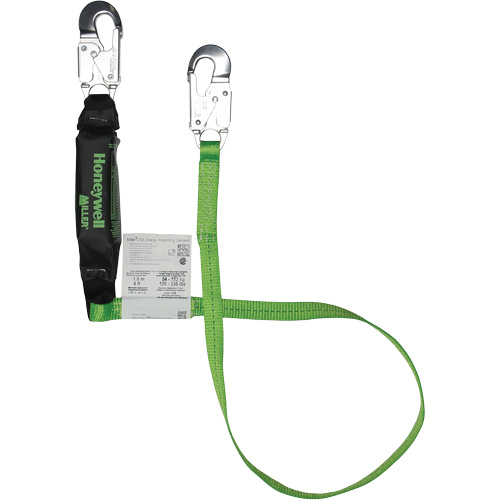 Miller&reg; HP Shock-Absorbing Lanyard, 6', Locking Snap Hook Center, Locking Snap Hook Leg Ends, Polyester Oxymax Inc