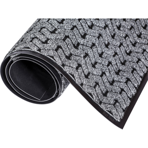 Tire-Track Performance Entrance Mats, Wiper/Scraper, 4' x 8' x 3/8", Grey Oxymax Inc