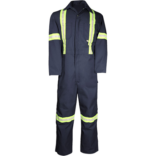 Deluxe Work Coveralls, 50, Navy Blue Oxymax Inc