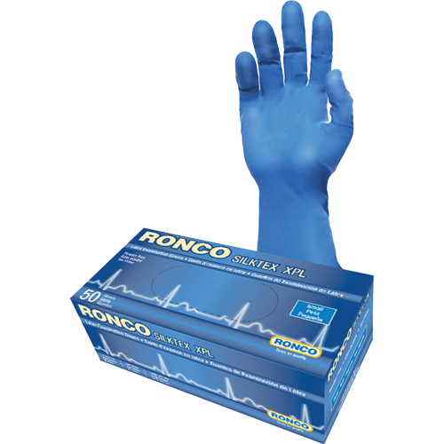 Gant d'examen extra long SilkTex XPL, Petit, Latex, 13 mils, Sans poudre, Bleu, Classe 2 Oxymax Inc