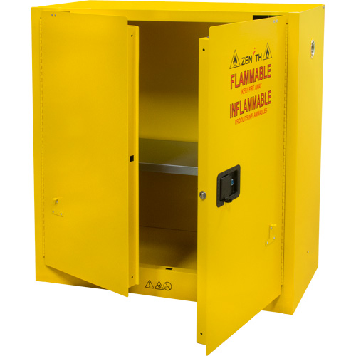 Armoire pour produits inflammables, 30 gal., 2 Porte(s), 43" La x 44" h x 18" p Oxymax Inc