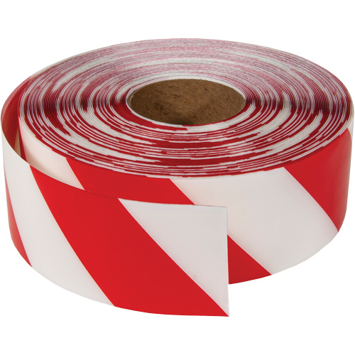 Ruban de marquage tr&egrave;s r&eacute;sistant pour plancher ArmorStripe, 3" x 100', PVC, Rouge et blanc Oxymax Inc
