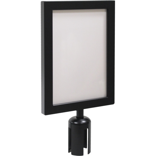 Cadre d'enseigne pour poteau de barri&egrave;re pour le contr&ocirc;le des foules, Noir Oxymax Inc