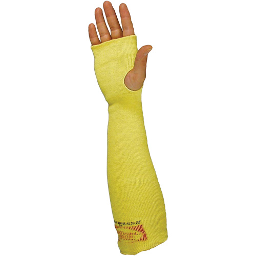 Manchons avec trou pour pouce, Kevlar, 22", ANSI/ISEA 105 niveau 3/EN 388 niveau 3, Jaune Oxymax Inc