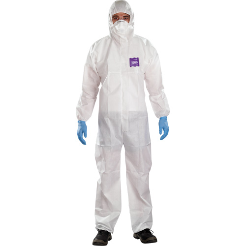 Combinaisons avec col Alphatec Microchem, Grand, Blanc, SMS Oxymax Inc