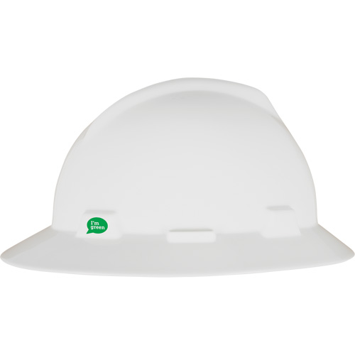 Casque de s&eacute;curit&eacute; &agrave; bord complet V-Gard GREEN avec fentes, R&eacute;pond aux normes CSA type 1, Suspension Rochet Oxymax Inc