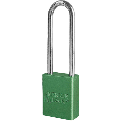American Lock&reg; Safety Padlock, Green, Keyed Different, Aluminum, 1-1/2" Width Oxymax Inc