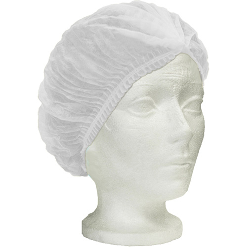 Bonnet bouffant pliss&eacute; Ronco Care, Polypropyl&egrave;ne, 24", Blanc Oxymax Inc