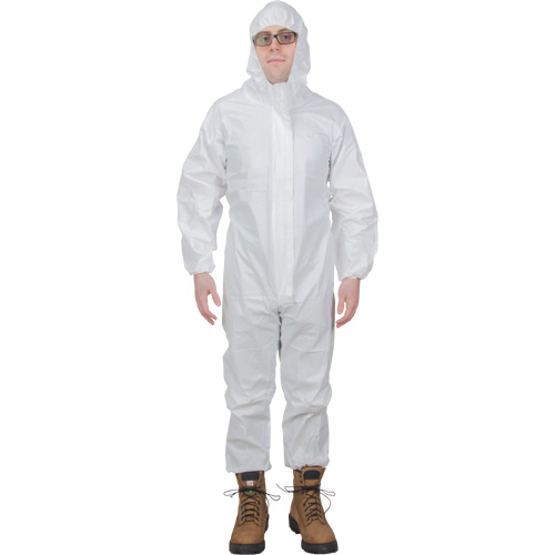 Premium Hooded Coveralls, Medium, White, Microporous Oxymax Inc