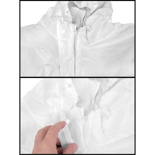 Premium Hooded Coveralls, Medium, White, Microporous Oxymax Inc