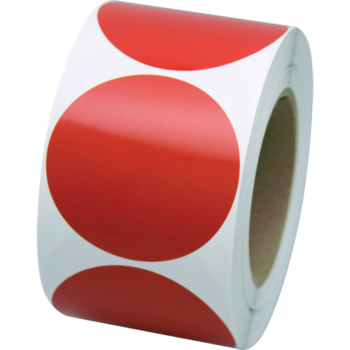 Marking Shapes, Circle, 3" L x 3" W, Red, Vinyl Oxymax Inc