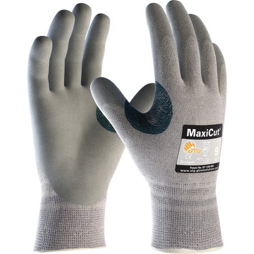 Gants r&eacute;sistants aux coupures en tricot sans coutures ATG MaxiCut 5, Taille T-petit, Calibre 13, Rev&ecirc;tement Mousse de nitrile, Enveloppe en Dyneema/Nylon, ASTM ANSI niveau A4/EN 388 niveau 4/EN 388 niveau C Oxymax Inc