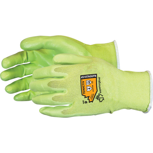 Gants &agrave; haute visibilit&eacute; en fibre de filament composite r&eacute;sistants aux coupures, Taille 5, Calibre 18, Rev&ecirc;tement Mousse de nitrile, Enveloppe en TenActiv, ANSI/ISEA 105 niveau 4 Oxymax Inc