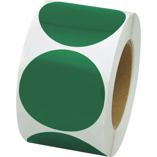 Pastilles de marquage color&eacute;es, Cercle, 3" lo x 3" la, Vert, Vinyle Oxymax Inc
