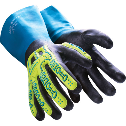 Gants r&eacute;sistants aux produits chimiques HexChem, Taille 6/T-petit, Nitrile Oxymax Inc