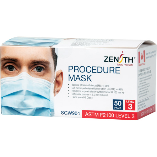 Disposable Procedure Face Masks, ASTM F2100 Level 3, Class 1 Oxymax Inc