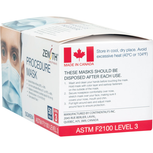 Disposable Procedure Face Masks, ASTM F2100 Level 3, Class 1 Oxymax Inc