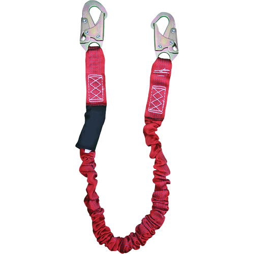 ShockSorb Internal Shock Lanyard, 6', Snap Hook Center, Snap Hook Leg Ends, Polyester Oxymax Inc