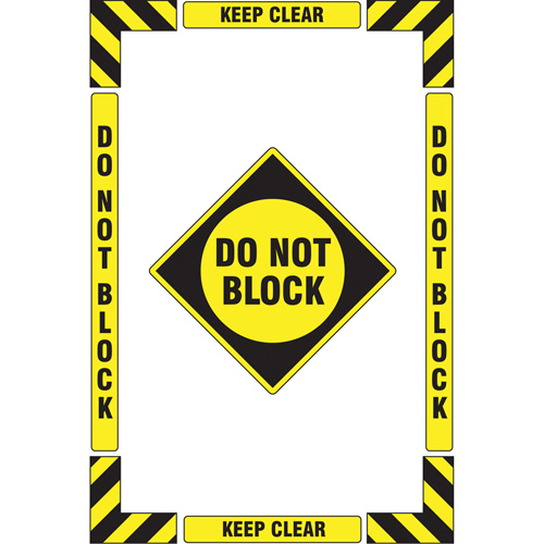 "Keep Clear Do Not Block" Floor Marking Kit, Adhesive, English with Pictogram Oxymax Inc